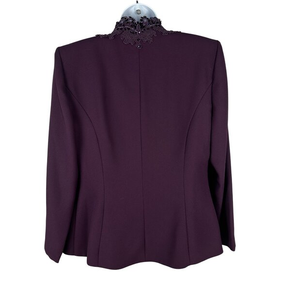 Karen Miller New York Purple Embellished Jacket & Sleeveless Gown Set Size 10 - Picture 8 of 12